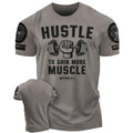 011. Hustle to Gain More Muscle Funny Motivational Workout Gym T-Shirt for Men Hoodie, Sweatshirt | GrindPrints.com