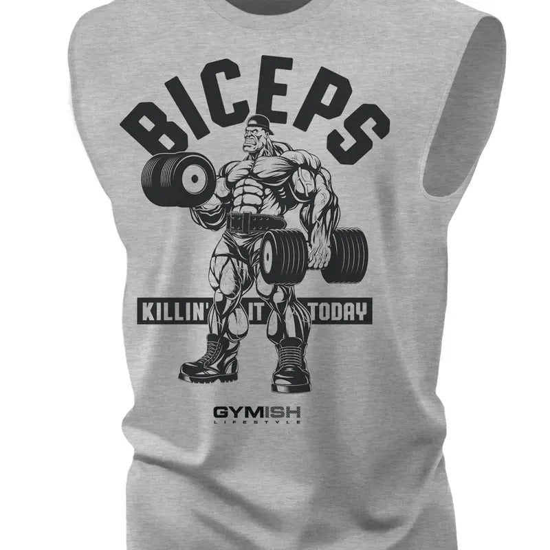032. Biceps Killin' It Today Workout Muscle Tank Top for Men T-Shirts, Hoodie, Sweatshirt | GrindPrints.com