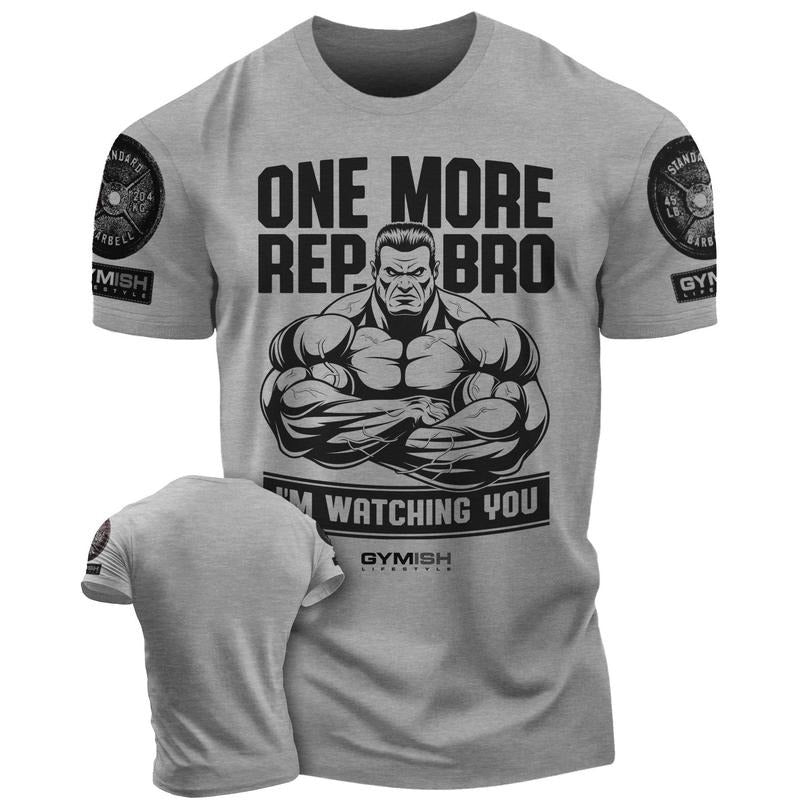 033. One More Rep, Bro! Funny Workout T-Shirt for Men Hoodie, Sweatshirt | GrindPrints.com