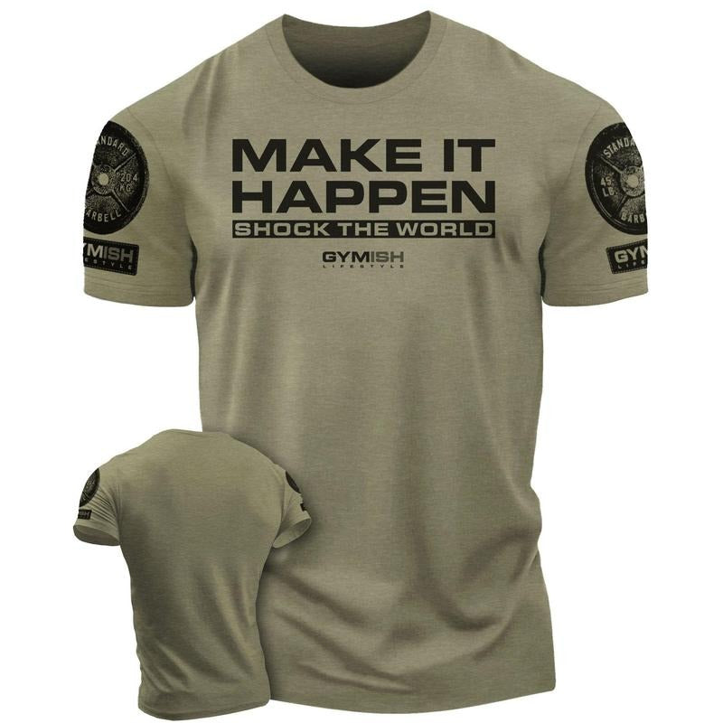 061. Shock The World Funny Workout Gym T-Shirt for Men Hoodie, Sweatshirt | GrindPrints.com