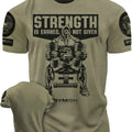 077. Strength Is Earned Not Given Funny Workout Gym T-Shirt for Men Hoodie, Sweatshirt | GrindPrints.com