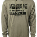 081. Hardest Lift Workout Gym Hoodie for Men Cotton Menswear T-Shirts, Sweatshirt | GrindPrints.com