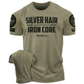 083. Silver Hair Iron Core Funny Workout Gym T-Shirts for Men Hoodie, Sweatshirt | GrindPrints.com