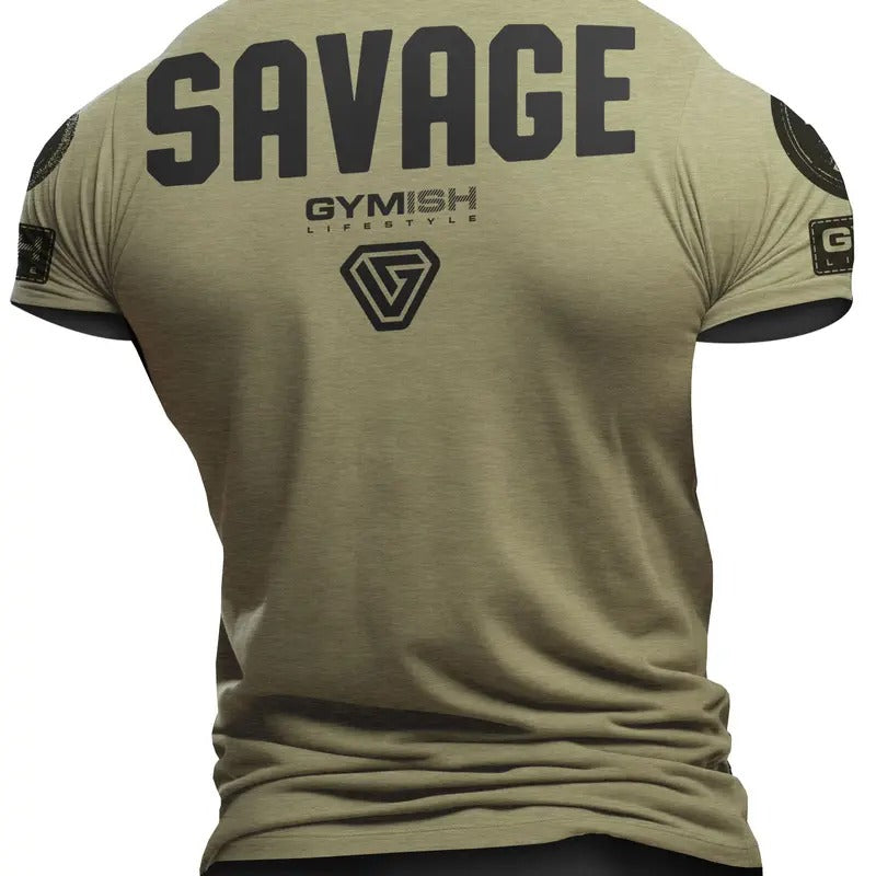 097. Savage Back Design Workout T-Shirt for Men Hoodie, Sweatshirt | GrindPrints.com