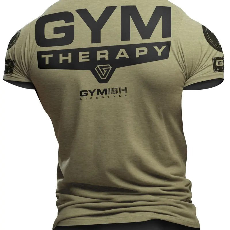 098. Gym Therapy Back Design Funny Workout Gym T-Shirt for Men Hoodie, Sweatshirt | GrindPrints.com