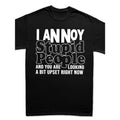 1 Fun Proverbial Men's T-shirt, I Annoy Stupid People shirt, letter print short sleeve, ironic men's T-shirt gift,...