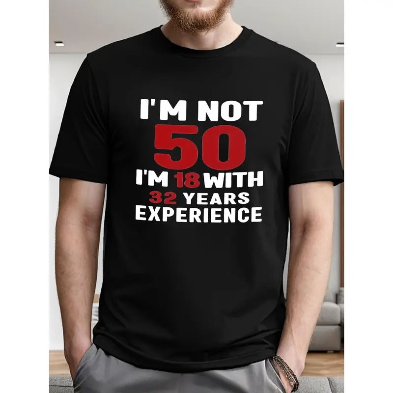 1 pc, 100% cotton T-shirt, 50th Birthday T-shirt