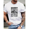 1 pc, 100% cotton T-shirt, Crew Neck Daddy And Daughter Print Men's Fashionable Summer Short Sleeve Sports T-shirt,...