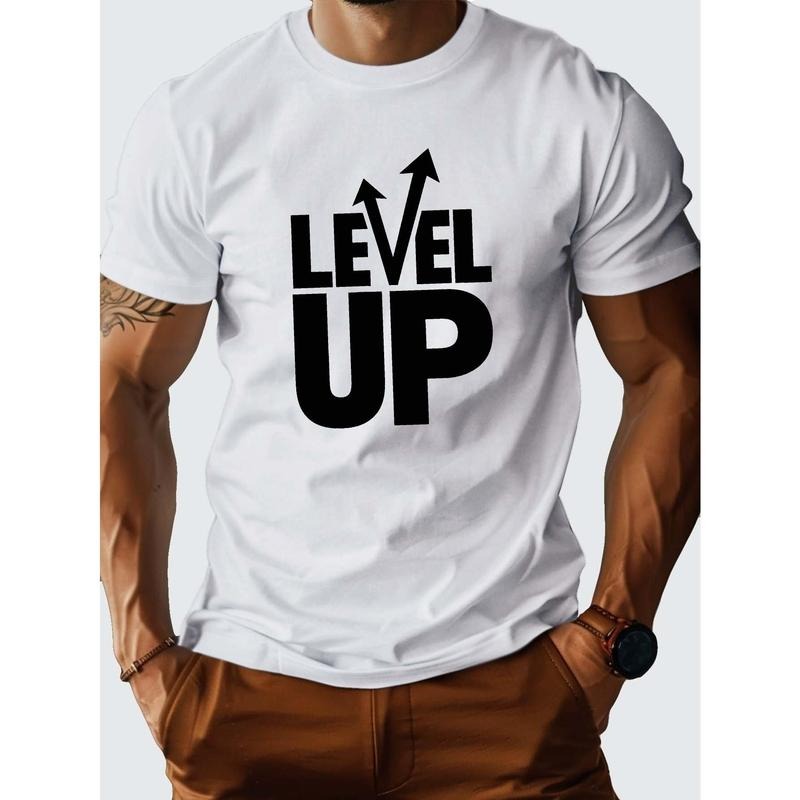 1 pc, 100% cotton T-shirt, LEVEL UP Pure Cotton Men's Tshirt Comfort Fit Made in USA Hoodie, Sweatshirt | GrindPrints.com