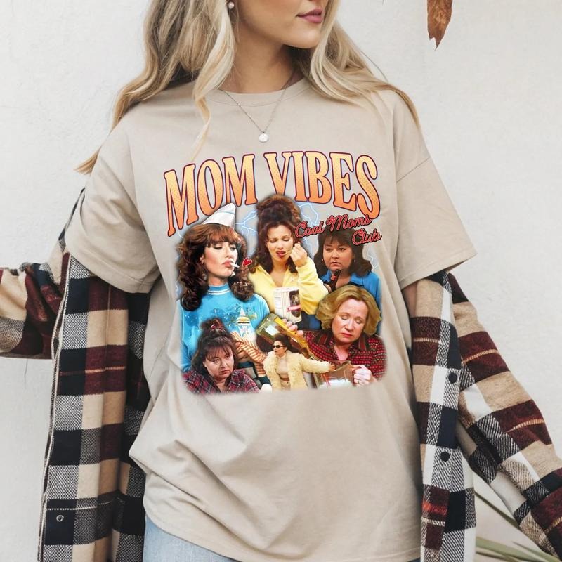 [100% COMFORT COLORS] Funny 90's Mom Vibes T-Shirt, Cool Moms Club Tee, Mother's Day Gift, Cool Mom Gifts, Mom Life Shirt...