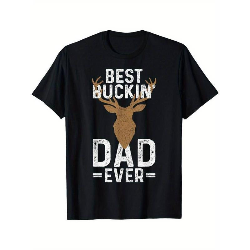 [100% Cotton] Best Buckin' Dad Ever Deer Hunting Funny Deer Hunter Gift T-Shirt Summer Hoodie, Sweatshirt | GrindPrints.com