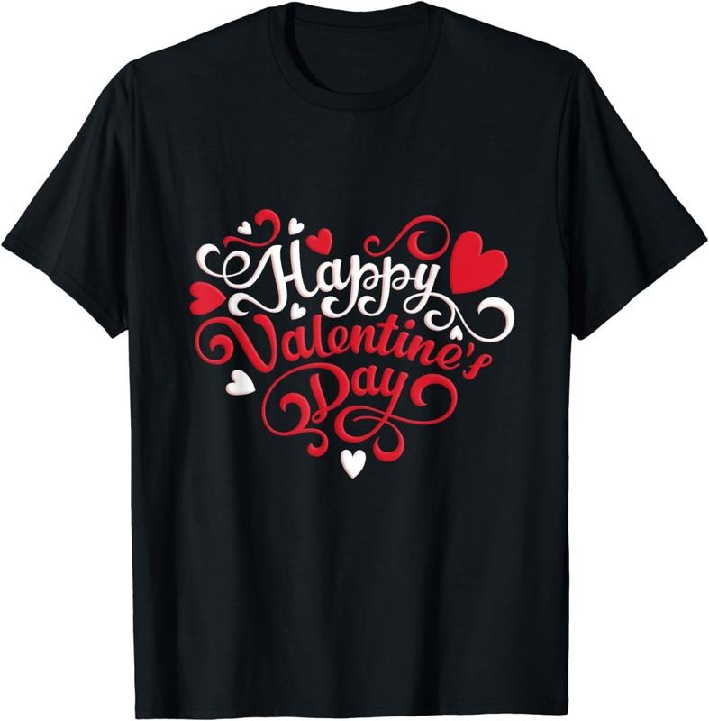 [100% Cotton] Happy Valentine's Day Red Heart For Women Men Gifts 2024 T-Shirt Hoodie, Sweatshirt | GrindPrints.com
