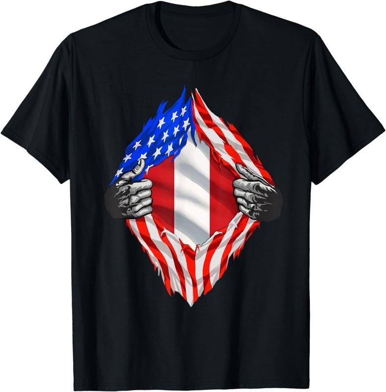[100% Cotton] Peru Shirt Peruvian American Flag Hispanic Roots Peruvian T-Shirt Hoodie, Sweatshirt | GrindPrints.com