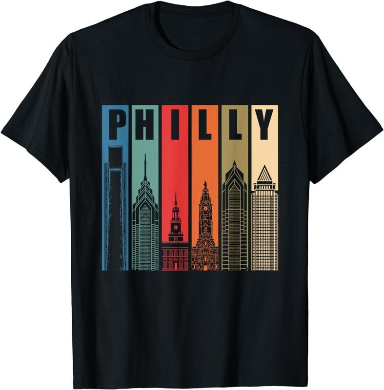 [100% Cotton] Philly Retro Vintage Philadelphia Skyline Philly City Pride T-Shirt Hoodie, Sweatshirt | GrindPrints.com