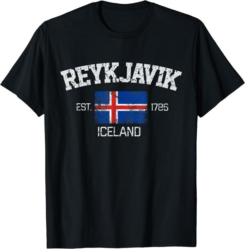 [100% Cotton] Vintage Reykjavik Iceland Souvenir Gift T-Shirt Hoodie, Sweatshirt | GrindPrints.com