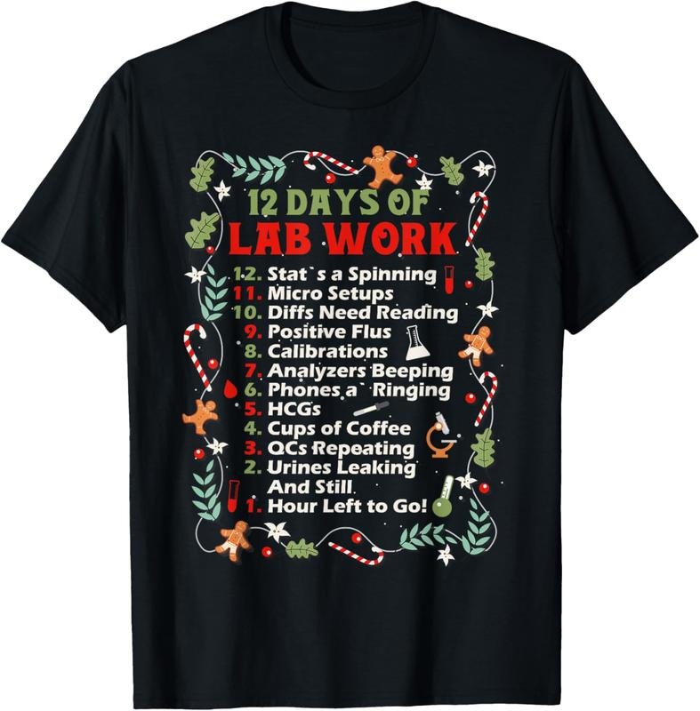 100% Cotton 12 days of lab technician Christmas funny medical laboratory T-Shirt Hoodie, Sweatshirt | GrindPrints.com