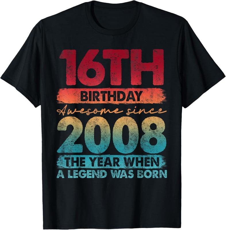 100% Cotton 16th Birthday 16 Year Old Gifts Vintage 2008 Limited Edition T-Shirt Hoodie, Sweatshirt | GrindPrints.com
