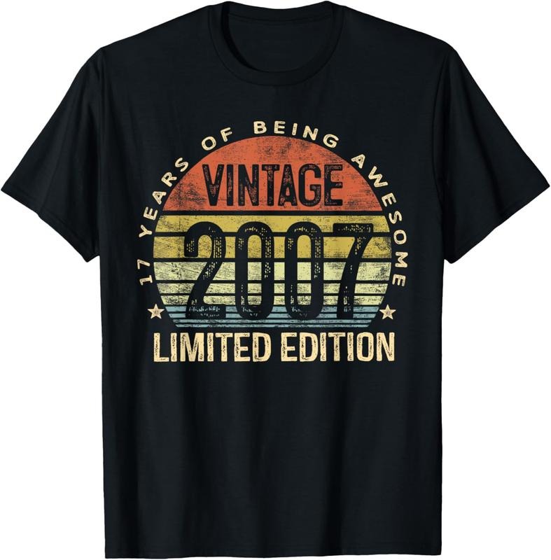 100% Cotton 17 Year Old Vintage 2007 Limited 17th T-Shirts, Hoodie, Sweatshirt