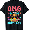 100% Cotton 19 Year Old Birthday Party Gift Omg Happy 19th Birthday T-Shirt Hoodie, Sweatshirt | GrindPrints.com