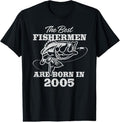 100% Cotton 19 Year Old Fisherman Fishing 2005 19th Birthday T-Shirt Hoodie, Sweatshirt | GrindPrints.com