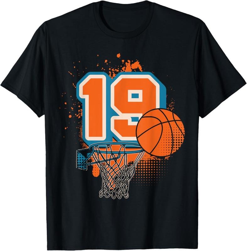 100% Cotton 19th Birthday Boy Basketball Player Basketball 19 Years Old T-Shirt Hoodie, Sweatshirt | GrindPrints.com