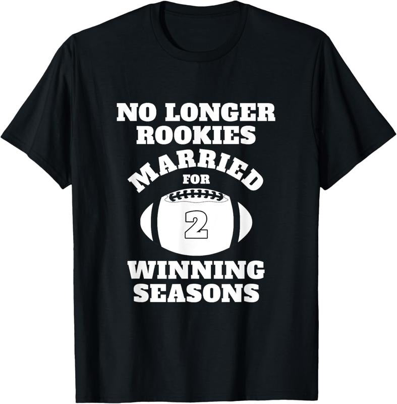 100% Cotton 2nd Wedding Anniversary Gift Football Him Husband Her T-Shirt Hoodie, Sweatshirt | GrindPrints.com