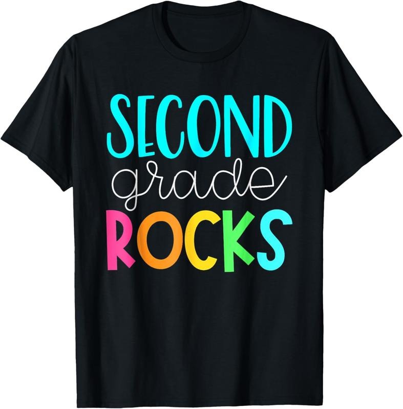 100% Cotton 2nd grade rocks rocking 2nd grade teacher T-Shirt Hoodie, Sweatshirt | GrindPrints.com