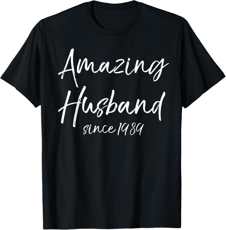 100% Cotton 35th Anniversary Idea from Wife Amazing Husband Since 1989 T-Shirt Hoodie, Sweatshirt | GrindPrints.com