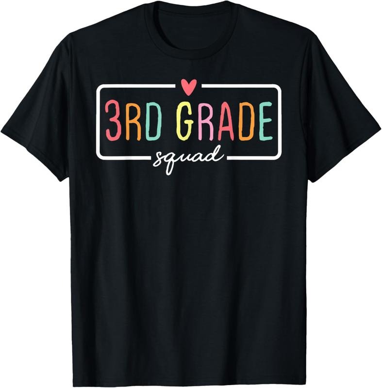100% Cotton 3rd Grade Team Crew Third Grade Squad Back School Teacher T-Shirts, Hoodie, Sweatshirt