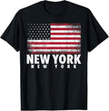 100% Cotton 4th of July Gift for Men Women New York American Flag T-Shirt Hoodie, Sweatshirt | GrindPrints.com
