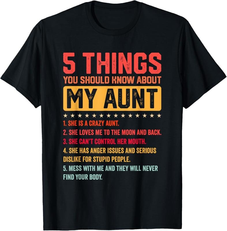 100% Cotton 5 Things You Should Know About My Auntie Funny Aunt T-Shirt Hoodie, Sweatshirt | GrindPrints.com