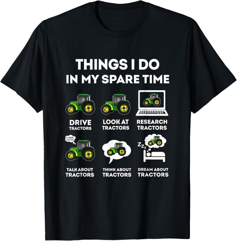 100% Cotton 6 Things I Do In My Spare Time Tractor Funny Farmers T-Shirt Hoodie, Sweatshirt | GrindPrints.com