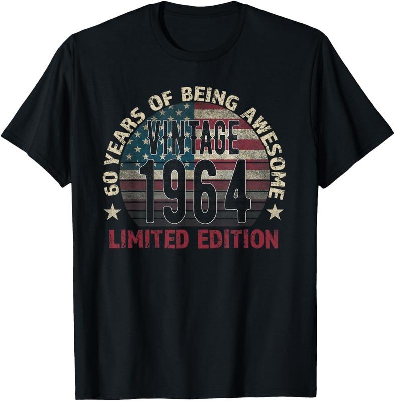 100% Cotton 60th Birthday Gift men Vintage born 1964 turning 60 Year Old T-Shirt Hoodie, Sweatshirt | GrindPrints.com