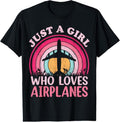 100% Cotton Airplane Lover Vintage Just A Girl Who Loves Airplanes T-Shirt Hoodie, Sweatshirt | GrindPrints.com