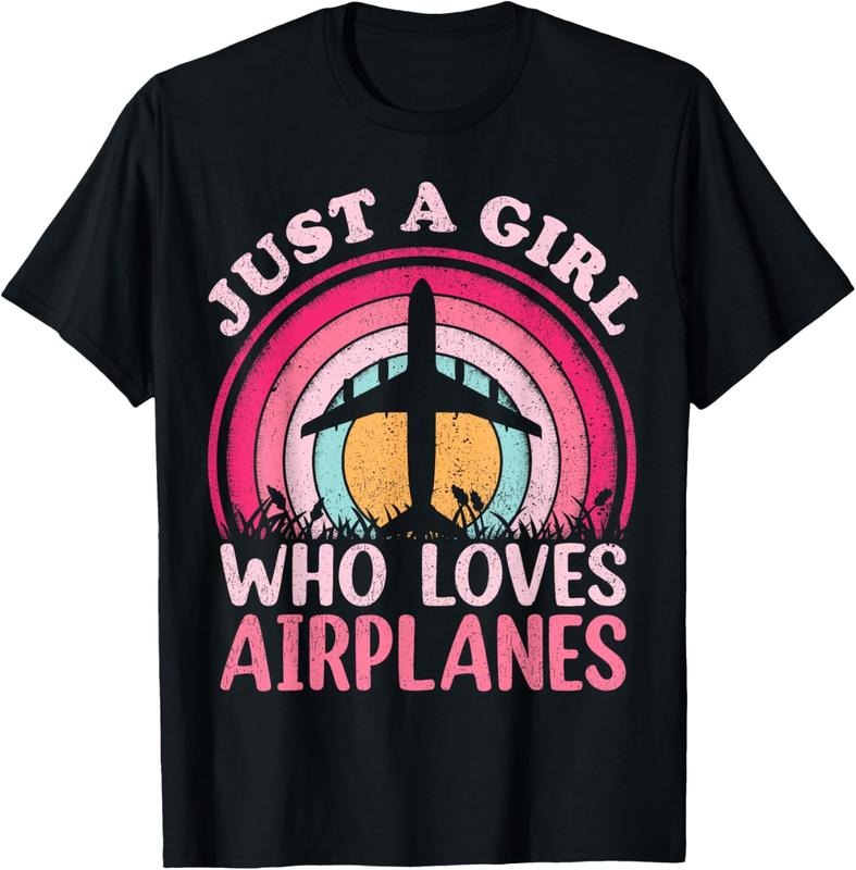 100% Cotton Airplane Lover Vintage Just A Girl Who Loves Airplanes T-Shirt Hoodie, Sweatshirt | GrindPrints.com