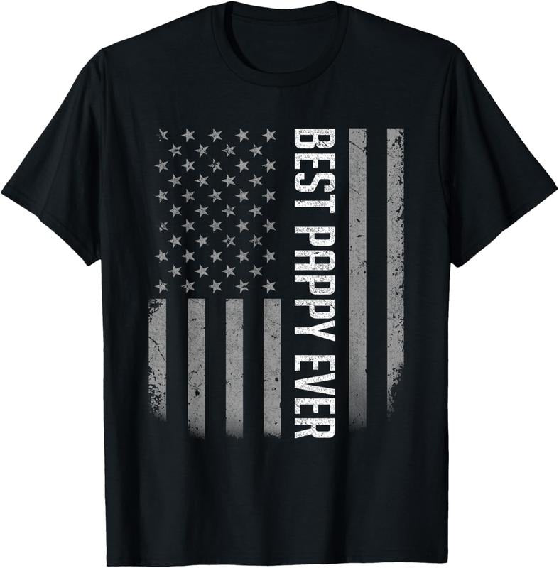 100% Cotton American Flag Dad Shirt Best Pappy Ever T-Shirts, Hoodie, Sweatshirt