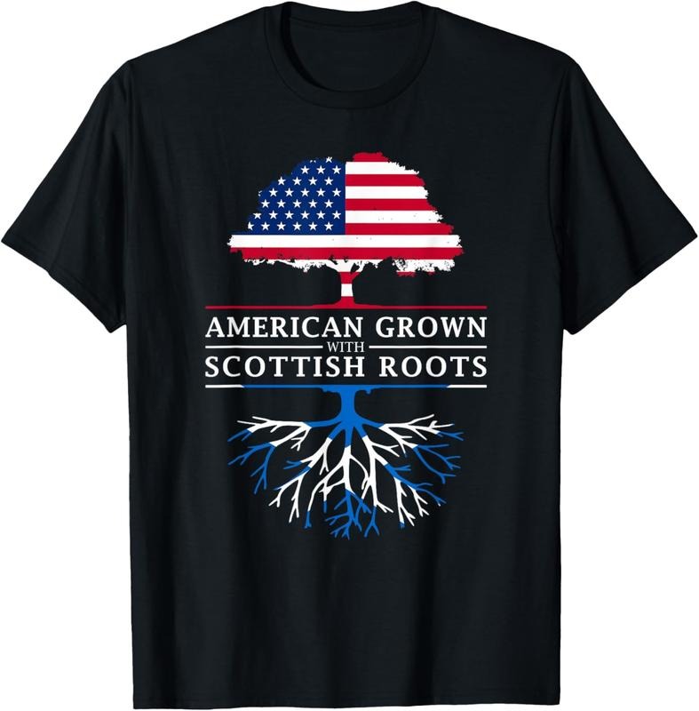 100% Cotton American Grown with Scottish Roots - Scotland T-Shirt Hoodie, Sweatshirt | GrindPrints.com
