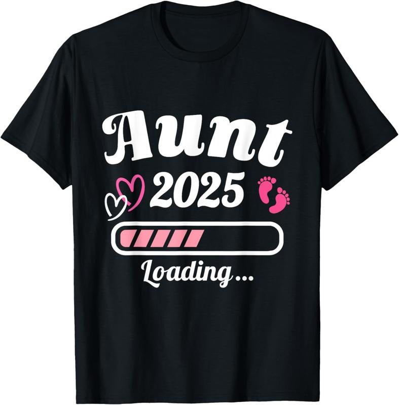 100% Cotton Aunt 2025 loading bar for soon to be auntie T-Shirt Hoodie, Sweatshirt | GrindPrints.com