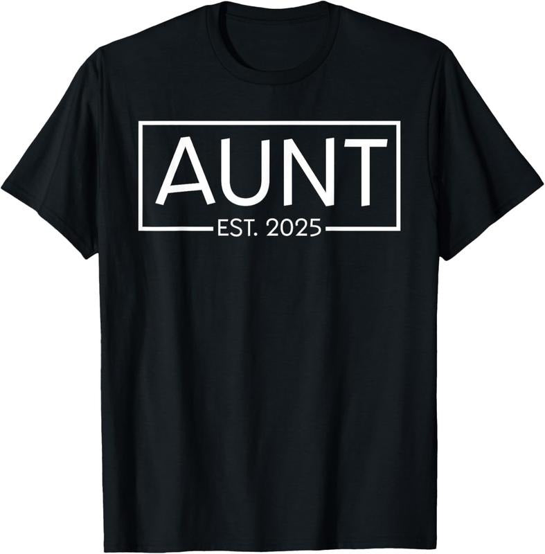 100% Cotton Aunt Est 2025 For New Aunt Expecting  Announcement T-Shirt Hoodie, Sweatshirt | GrindPrints.com