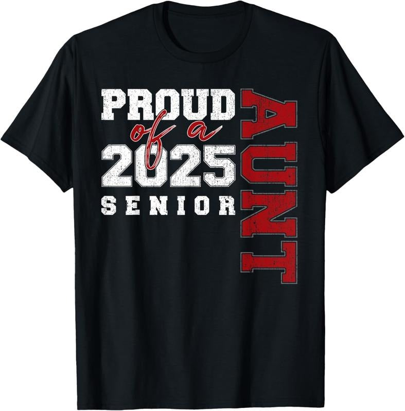 100% Cotton Aunt Senior 2025 Proud Class 2025 Graduate T-Shirts, Hoodie, Sweatshirt