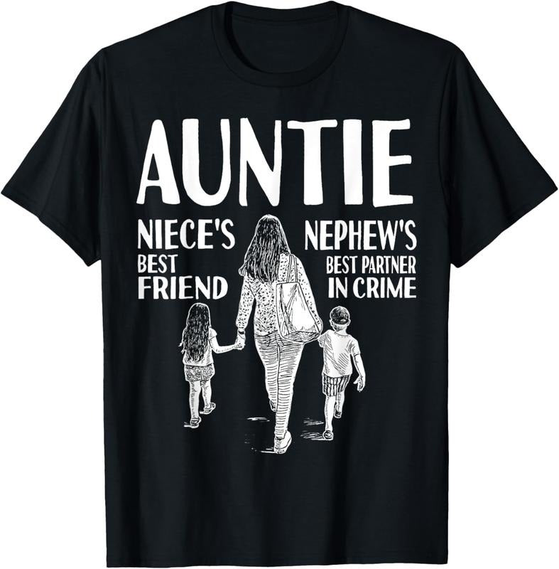 100% Cotton Auntie Niece's Best Friend Nephew's Best Partner In Crime T-Shirt Hoodie, Sweatshirt | GrindPrints.com