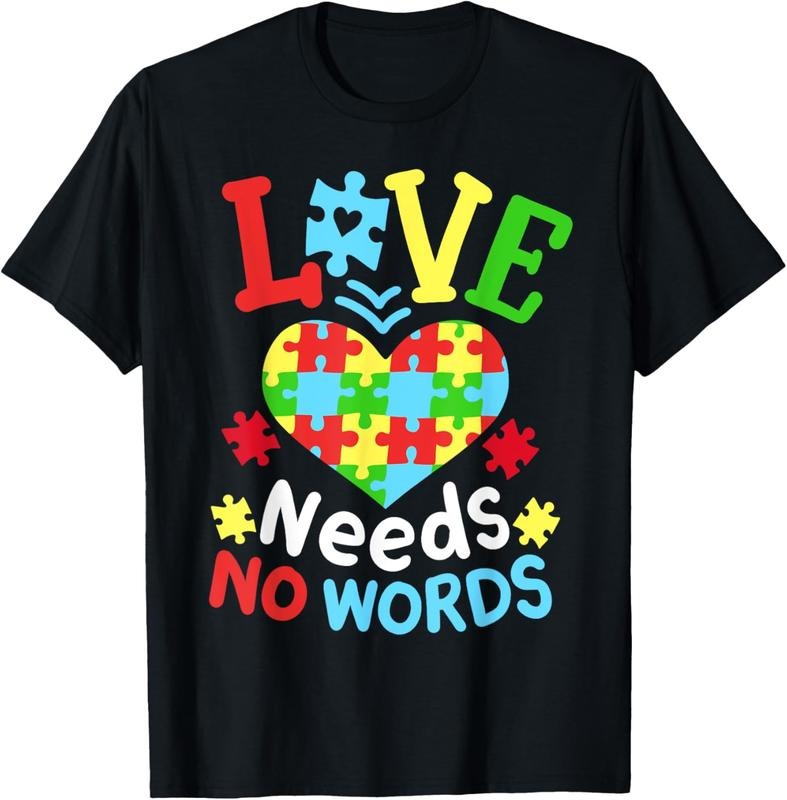 100% Cotton Autism Awareness Love Needs No Words T-Shirt Hoodie, Sweatshirt | GrindPrints.com