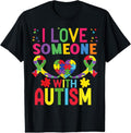 100% Cotton Autism Awareness Shirt I Love Someone With Autism Shirt T-Shirt Hoodie, Sweatshirt | GrindPrints.com
