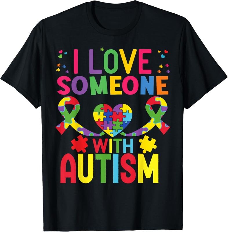 100% Cotton Autism Awareness Shirt I Love Someone With Autism Shirt T-Shirt Hoodie, Sweatshirt | GrindPrints.com