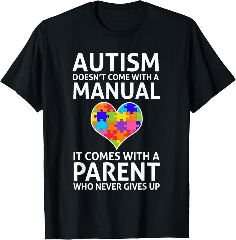 100% Cotton Autism Doesn't Come With a Manual Autism Mom Dad T-Shirt T-Shirt Hoodie, Sweatshirt | GrindPrints.com