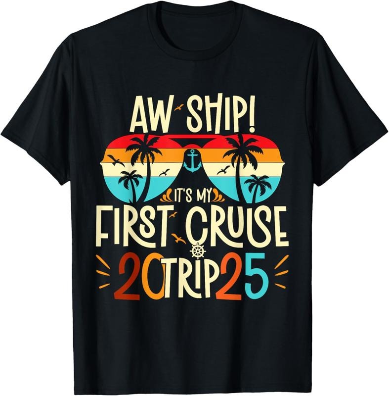 100% Cotton Aw Ship It's My First Cruise Trip 2025 First Cruise 2025 T-Shirt Hoodie, Sweatshirt | GrindPrints.com