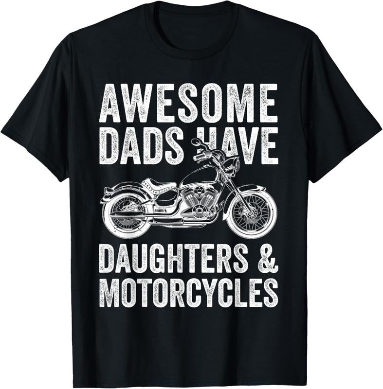 100% Cotton Awesome Dads Have Daughters And Motorcycle Father's Day 2024 T-Shirt Hoodie, Sweatshirt | GrindPrints.com