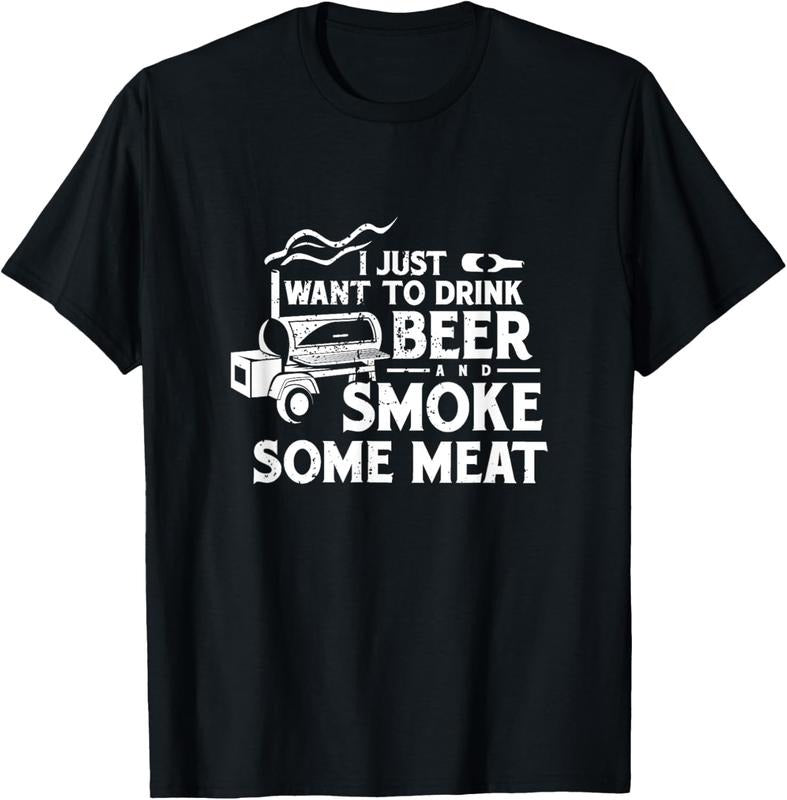 100% Cotton BBQ Smoking Pitmaster Drink Beer Smoke Meat T-Shirts, Hoodie, Sweatshirt