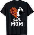 100% Cotton Ball Mom Heart Funny Soccer Basketball Mom T-Shirt Hoodie, Sweatshirt | GrindPrints.com