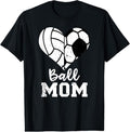100% Cotton Ball Mom Heart Funny Soccer Volleyball Mom T-Shirt Hoodie, Sweatshirt | GrindPrints.com